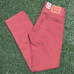 NWT Levi's 511 Slim Stretch Jeans Men’s Sz 30 X 32 Etruscan Salmon Red Denim